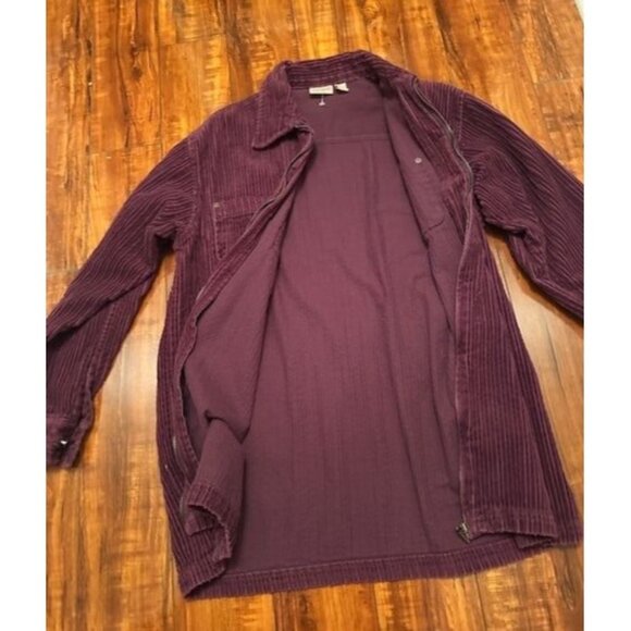Crossroads Vintage Unisex Corduroy Burgundy Zip-Front Shacket-Jacket w/Pockets S - Picture 6 of 9